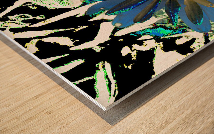 Cool Abstract Daisy Flower Wood print