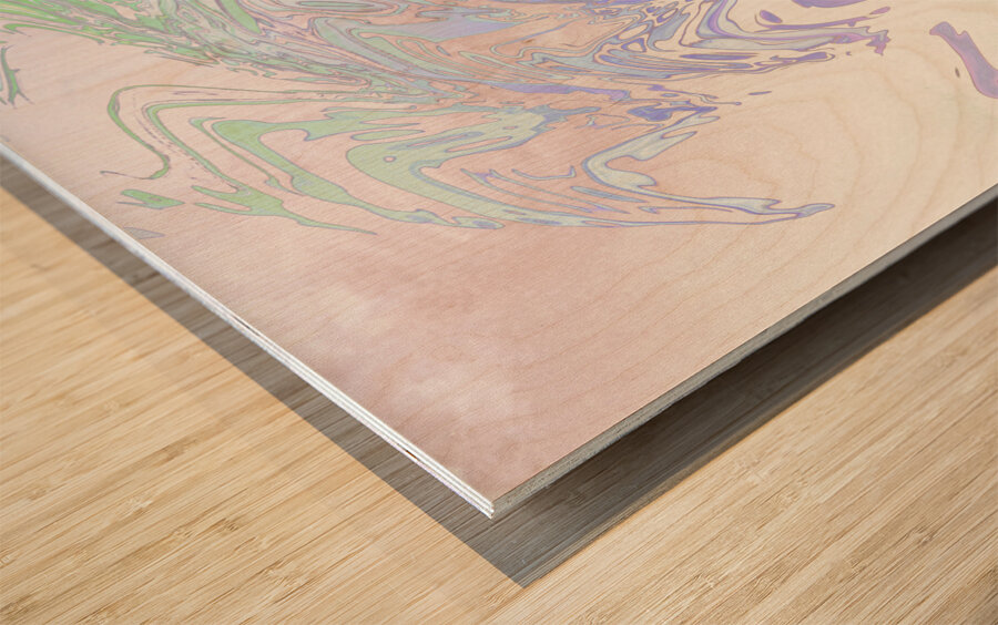 Abstract Pastel Daisy Swirl Wood print