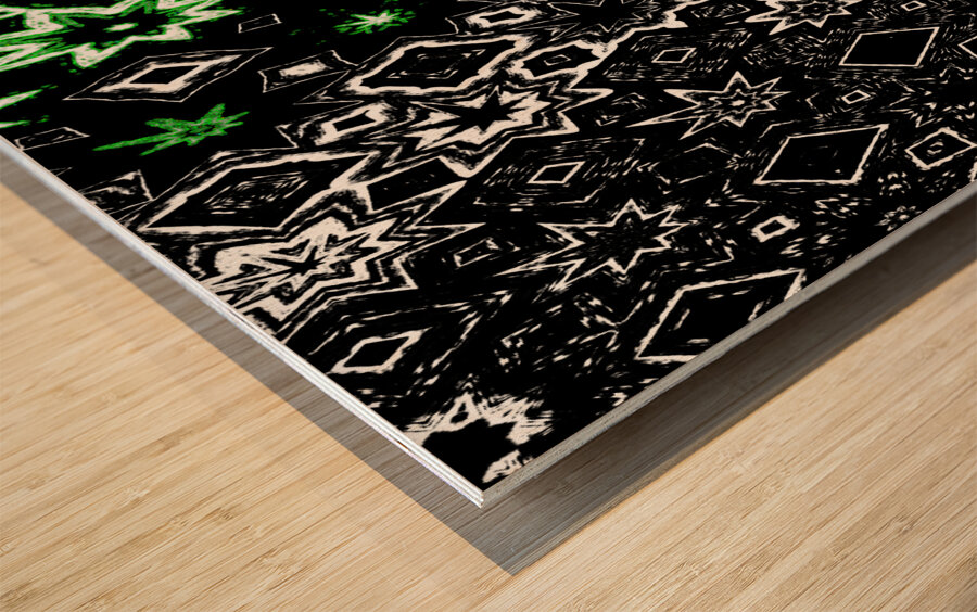 That Star Pattern in Green Wood print