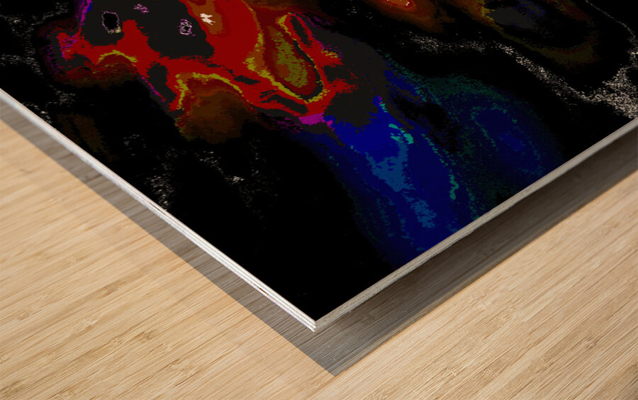 Abstract Vibrant Bold Colours Wood print