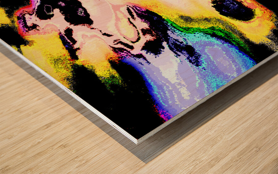 Abstract Chaotic Hues Wood print