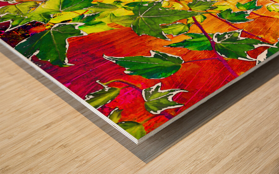 Abstract Vibrant Ivy  Wood print