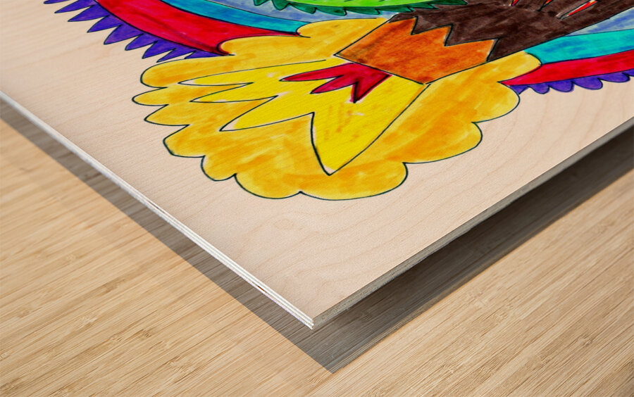 Abstract Dinosaur Romp Wood print