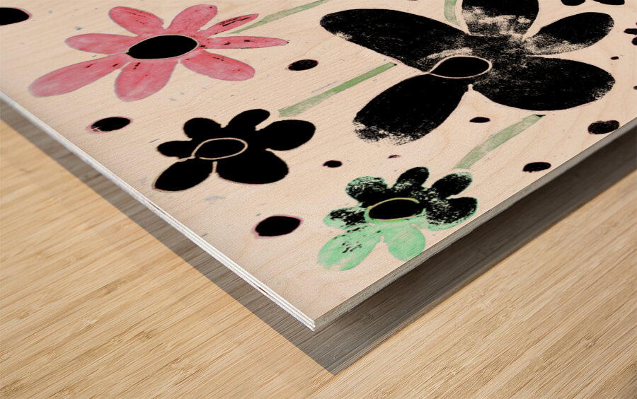 Abstract Whimsical Garden Wood print