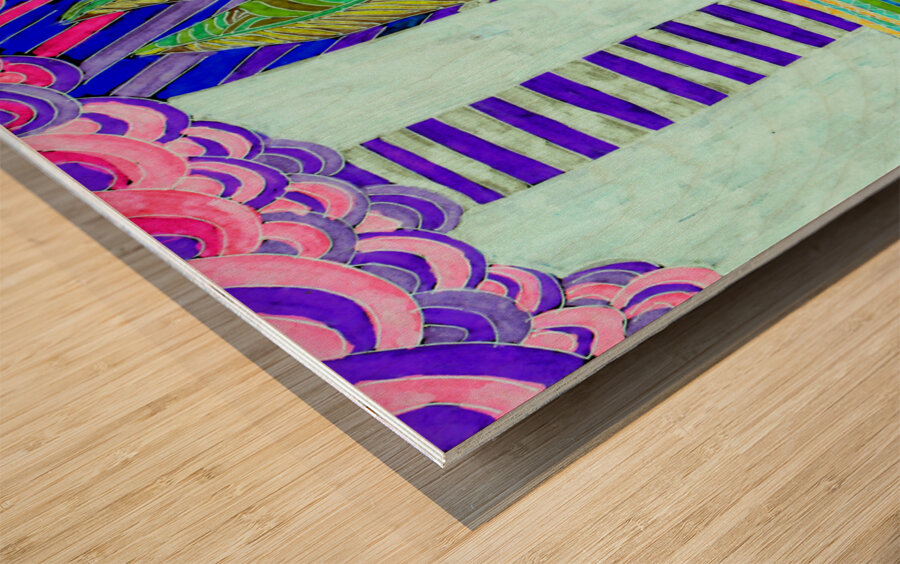 Abstract Egyptian Dog Too Wood print