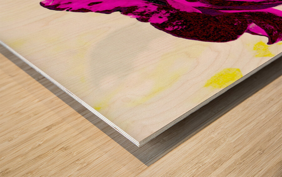 Abstract Pink and Purple Rose Wood print