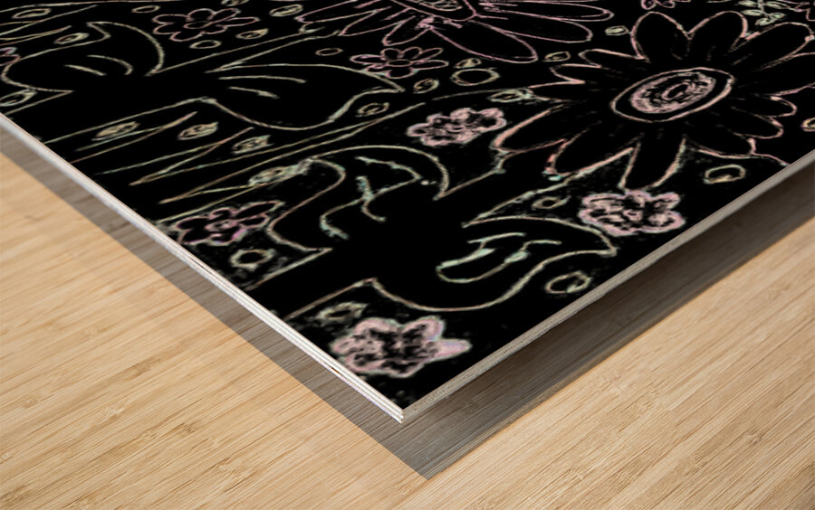 Abstract Patterned Florals Wood print