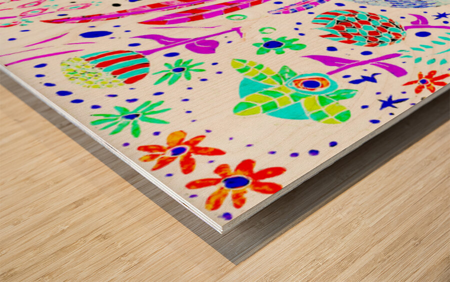 Abstract Pastel Avian Wood print