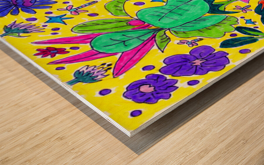 Abstract Floral Display Wood print