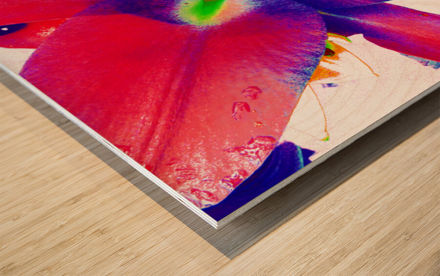 Vibrant Pop Art Lilies Wood print