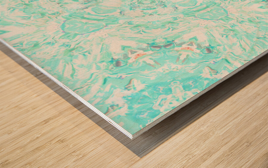  Abstract Colours Collide in Lime Greens and Whites  Wood print