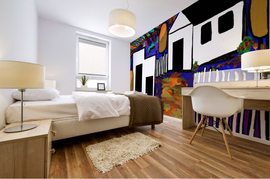 Village vertical Mural print