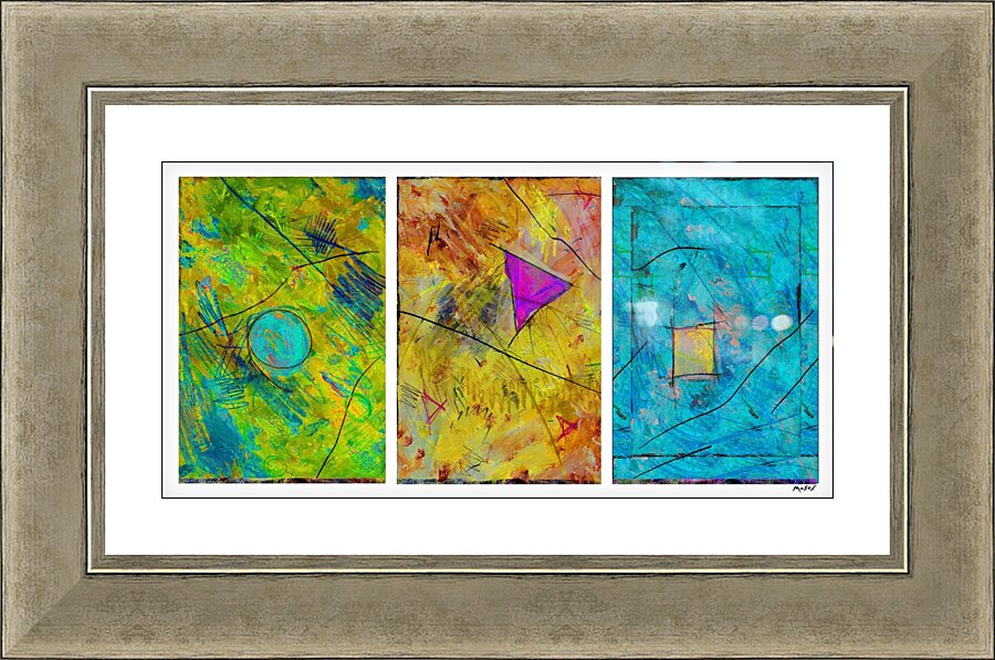 aaa TONE    CIRCLE TRIANGLE SQUARE 12x48 Picture Frame print