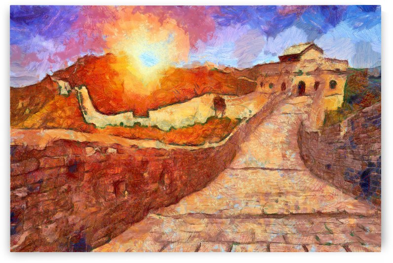 CHINA GREAT WALL OIL PAINTING IN VINCENT VAN GOGH STYLE. 56. by ArtEastWest