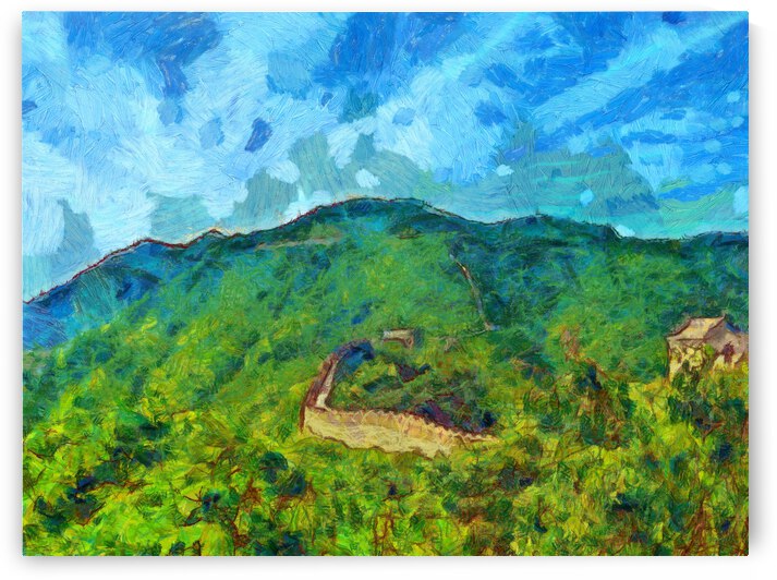 CHINA GREAT WALL OIL PAINTING IN VINCENT VAN GOGH STYLE. 71 by ArtEastWest