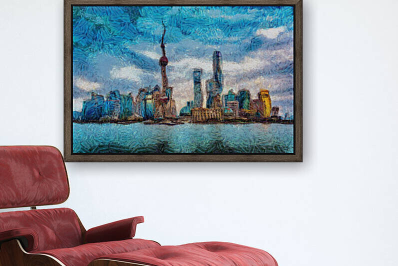 CHINA SHANGHAI CITY OIL PAINTING IN VINCENT VAN GOGH STYLE. 3. by ArtEastWest