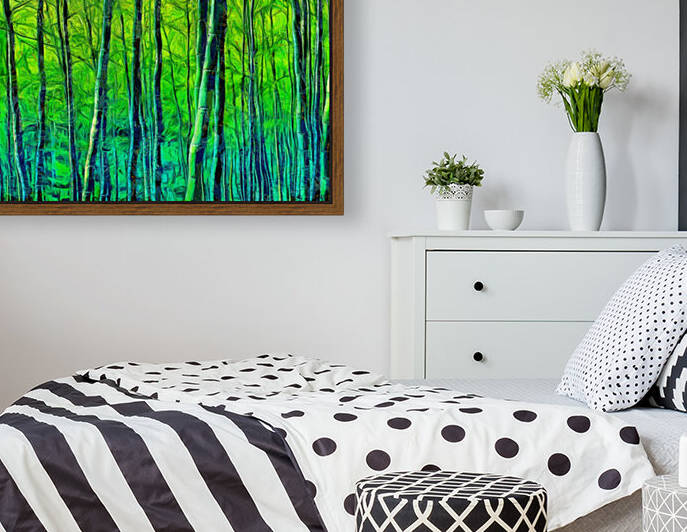 Bamboo forest oil painting in Vincent Willem van Gogh style. 1. by ArtEastWest