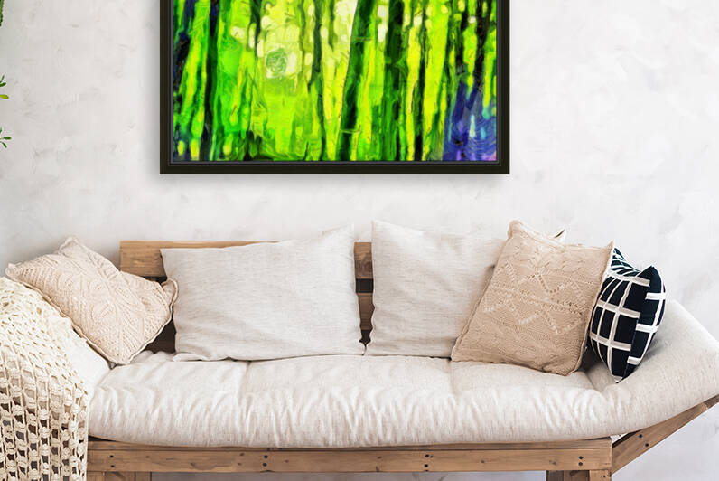 Bamboo forest oil painting in Vincent Willem van Gogh style.  This is an art print not the original. 3 by ArtEastWest
