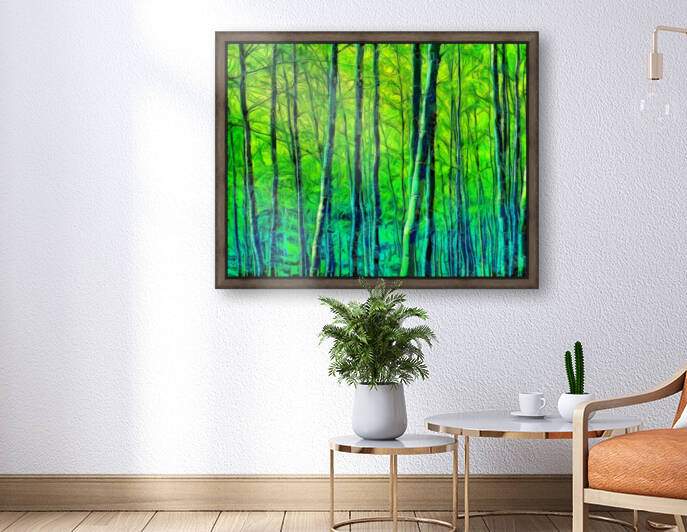 Bamboo forest oil painting in Vincent Willem van Gogh style. 1. by ArtEastWest