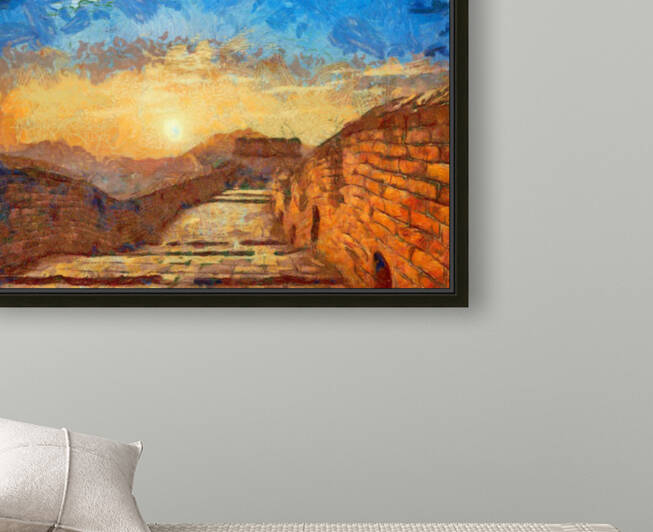 CHINA GREAT WALL OIL PAINTING IN VINCENT VAN GOGH STYLE. 79. by ArtEastWest