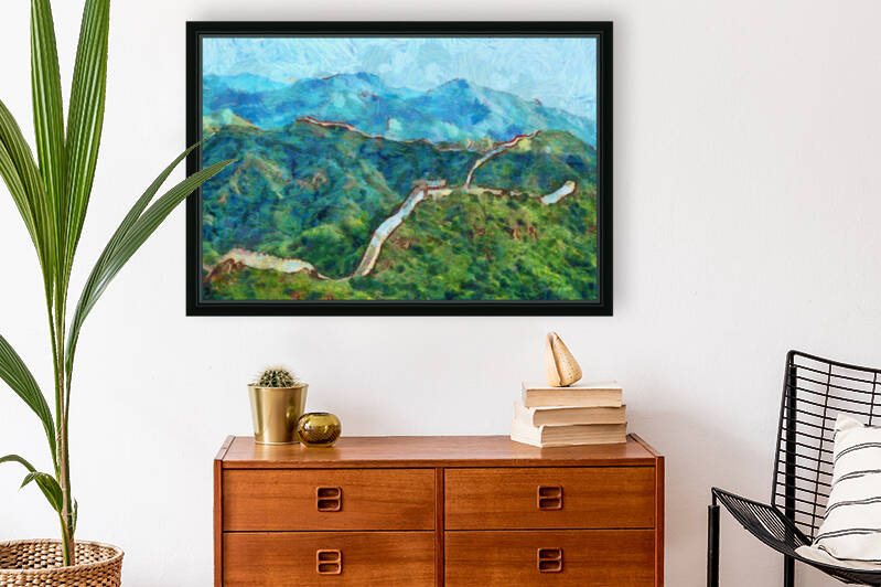 CHINA GREAT WALL OIL PAINTING IN VINCENT VAN GOGH STYLE. 64 by ArtEastWest