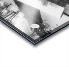 Black and White Snowy Bogert Covered Bridge Aerial Acrylic print