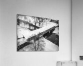 Black and White Snowy Bogert Covered Bridge Aerial Acrylic Print
