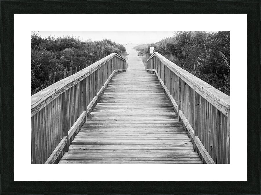 A Walk to the Beach   Black and White Picture Frame print