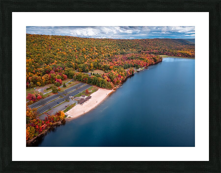 Fall Aerial Mauch Lake Beach and Landscape Picture Frame print