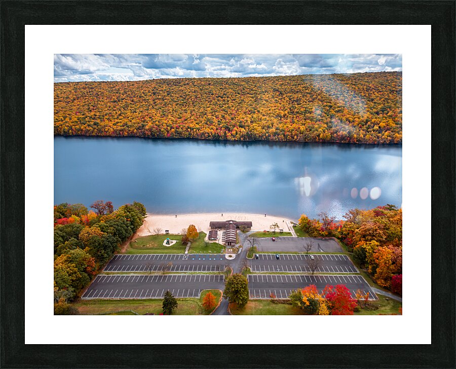 Fall Aerial Mauch Chunk Lake Recreational Area Picture Frame print