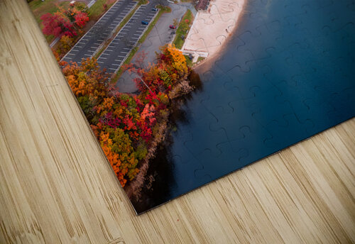 Fall Aerial Mauch Lake Beach and Landscape Jason Fink puzzle