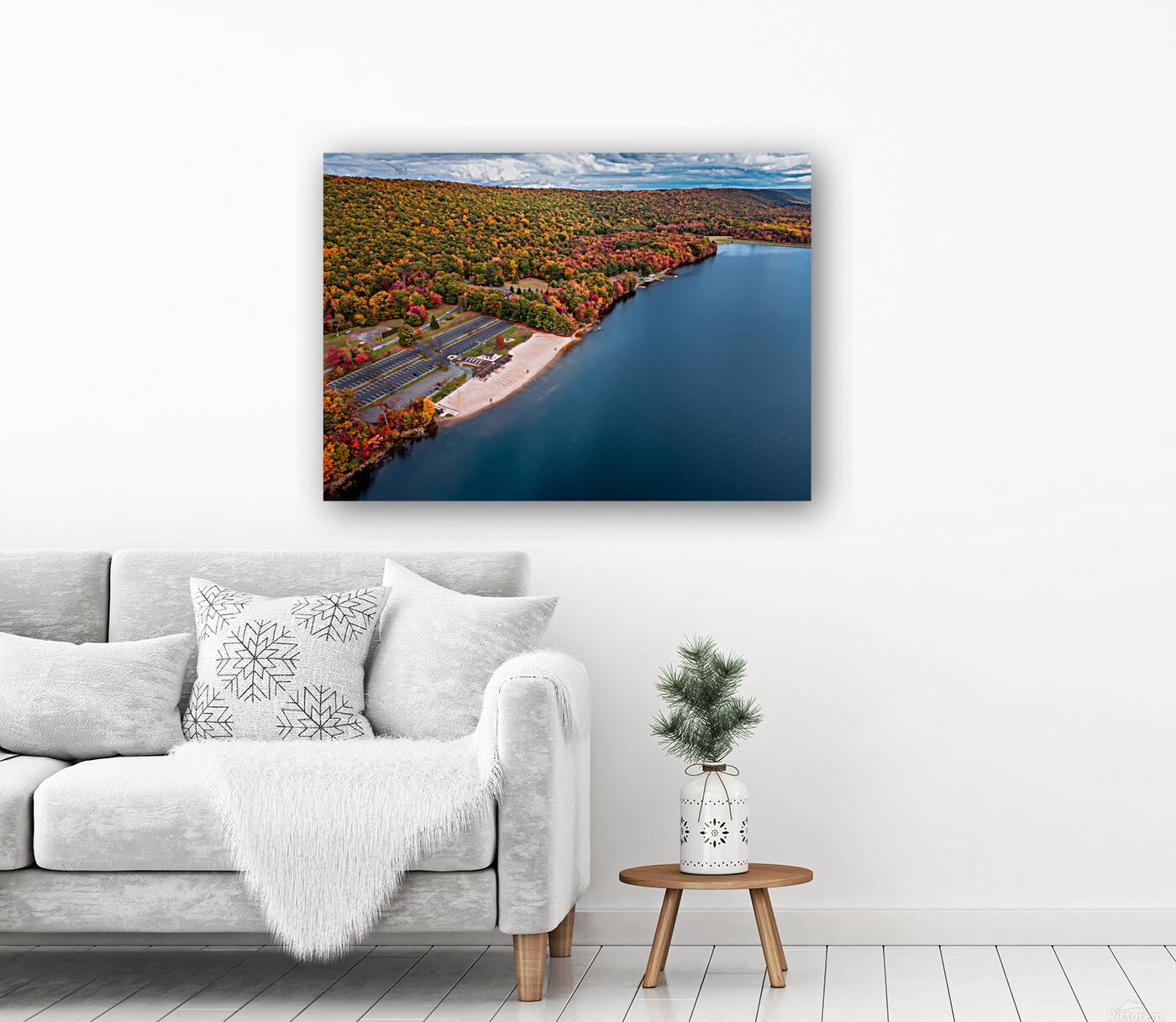 Fall Aerial Mauch Lake Beach and Landscape Reproduction