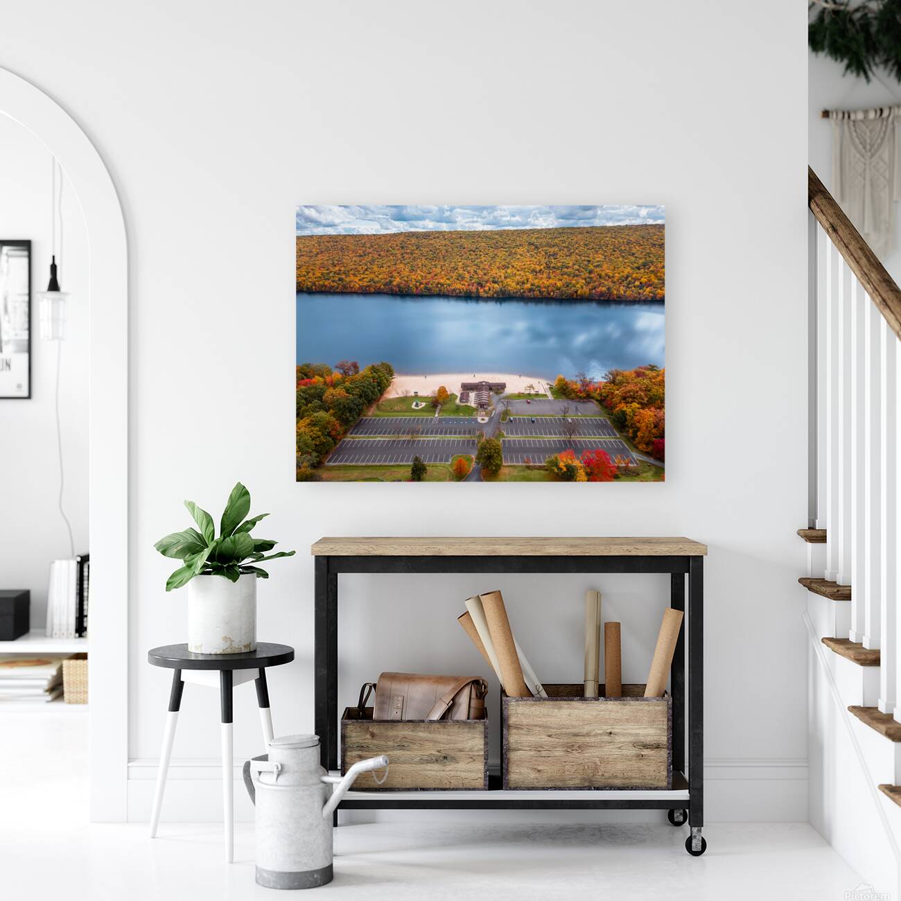 Fall Aerial Mauch Chunk Lake Recreational Area Reproduction