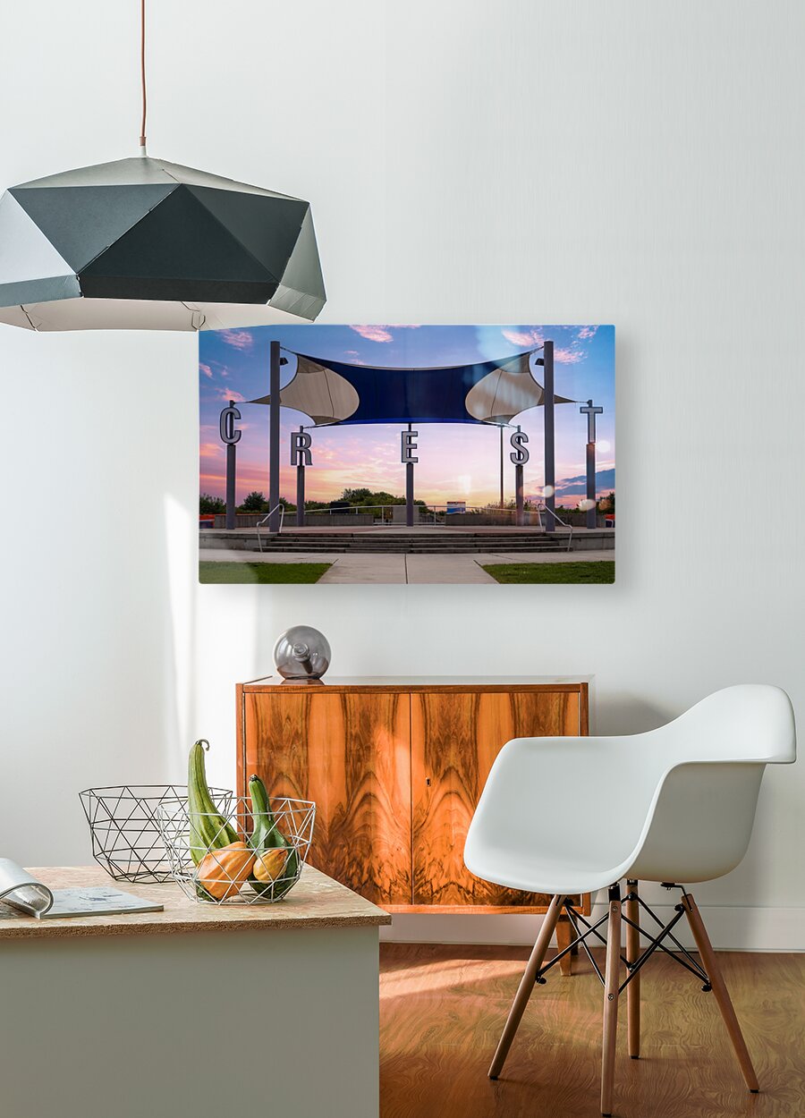 Centennial Park Sign in Wildwood Crest Sunrise  HD Metal print with Floating Frame on Back