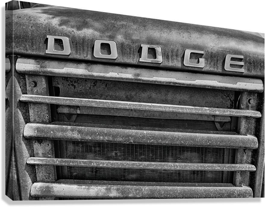 Grungy Dodge Truck Grill In B&W