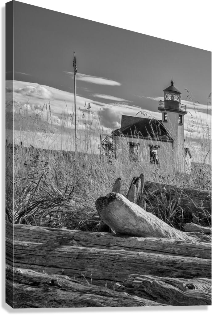 Puget Sound Lighthouse On Vashon Island in B&W