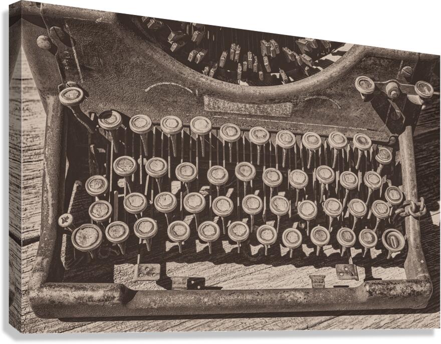 Rusty Antique Typewriter Keys in B&W