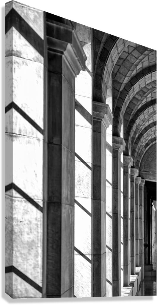 Nebraska State Capital Hallway In B&W