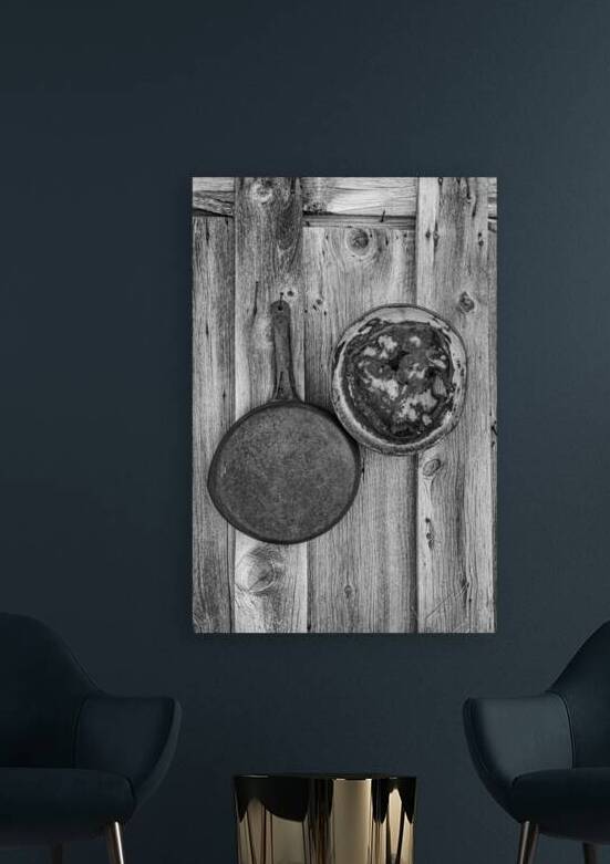 Rusty Pans B&W by Prairie Wind Imagery