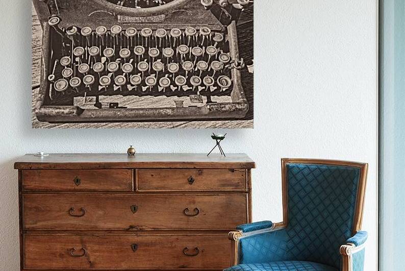 Rusty Typewriter Keys B&W by Prairie Wind Imagery