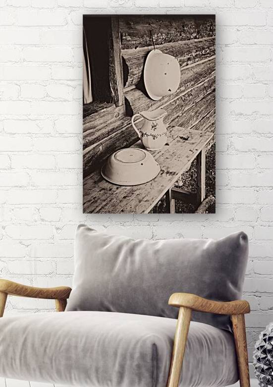 An Antique Washroom In Monochrome by Prairie Wind Imagery