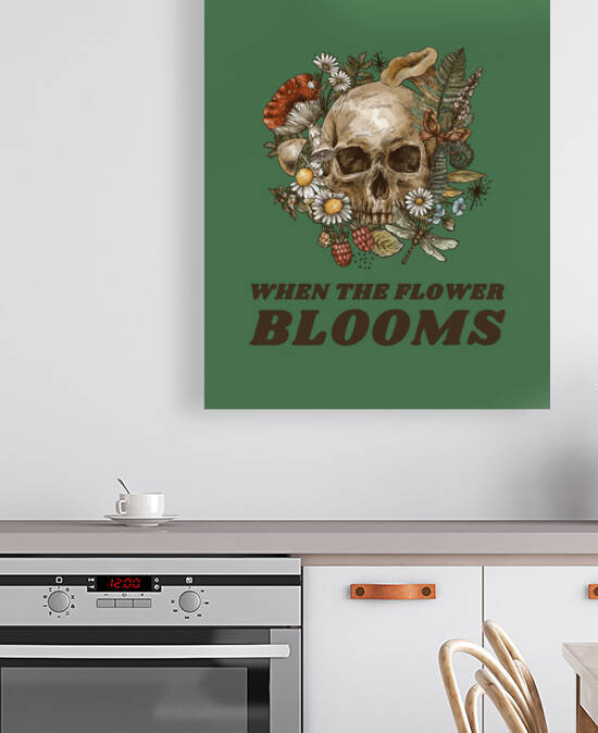 Beige Brown and Red Vintage Skull  by AREEJ MAQSOOD
