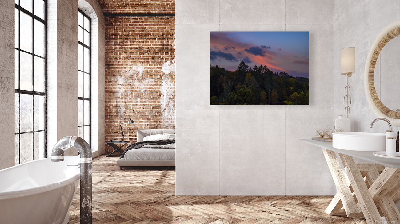 Sunset Over Hillside Reproduction
