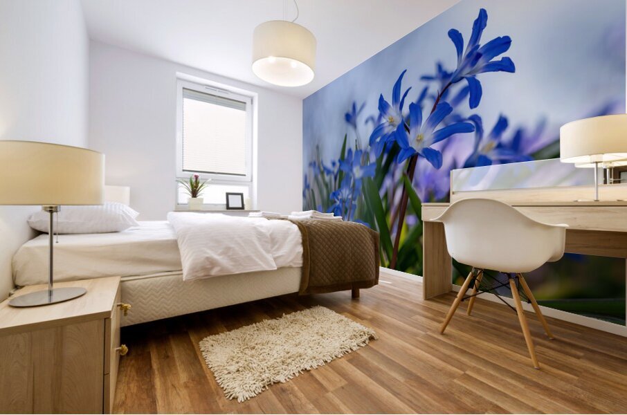 Little Blue Bulbs Mural print