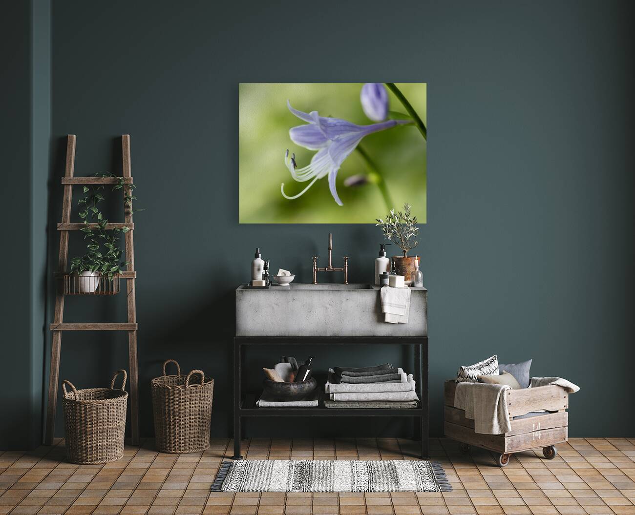 Purple Hosta Flower Reproduction