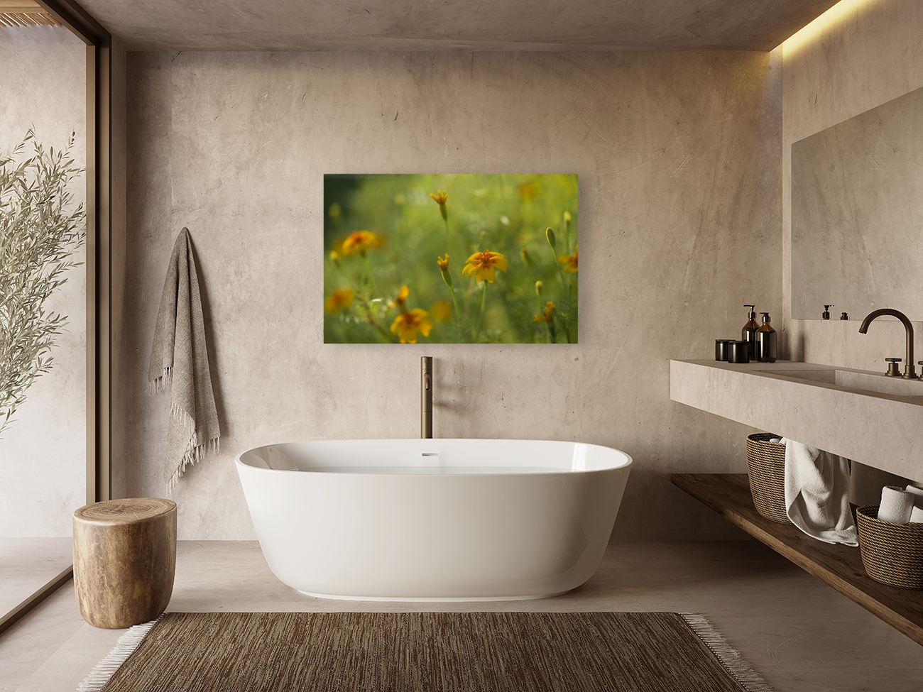 Field of Wild Marigolds Reproduction