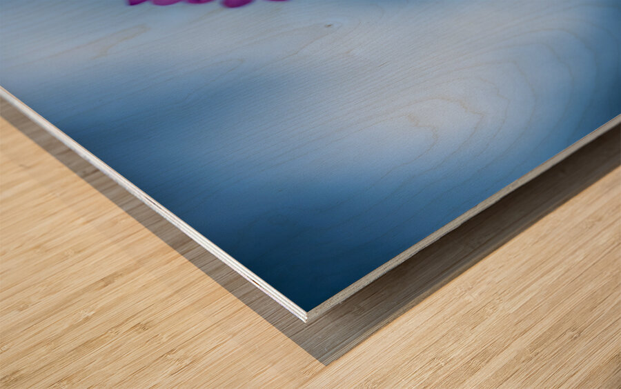 Pink and Blue Wood print