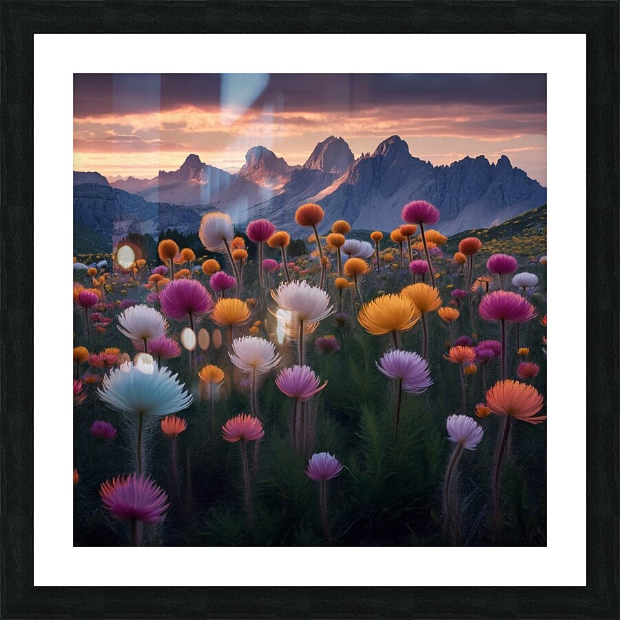 Aesthetic elevation flowers Picture Frame print