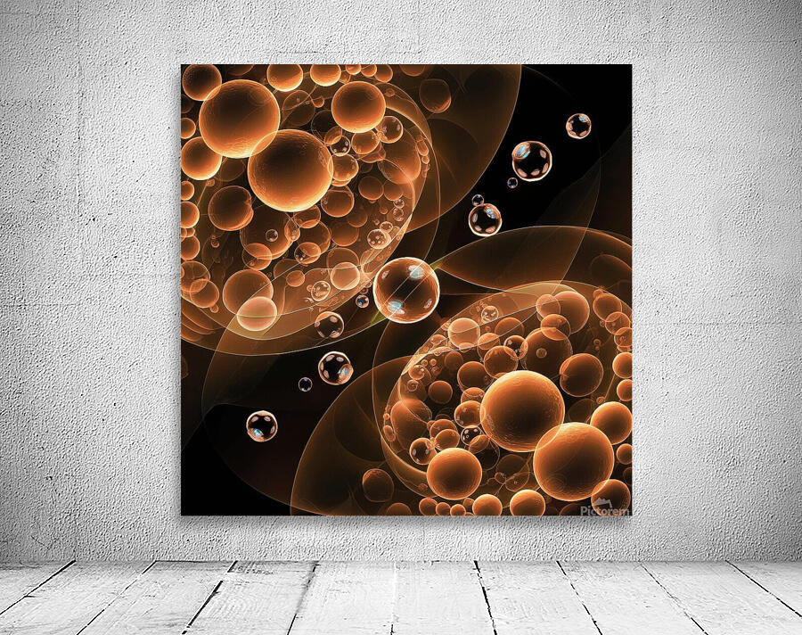 Glowing background with bubbles Wall Preview