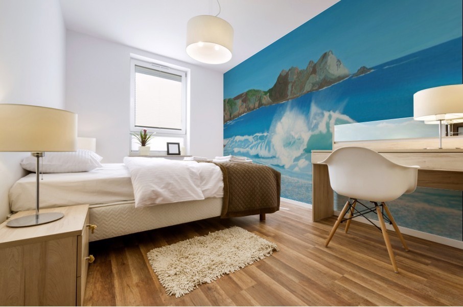 Porthcurno wave. Mural print